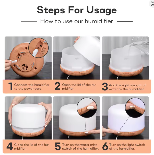 Humidificador 300ml + Aroma Gratis